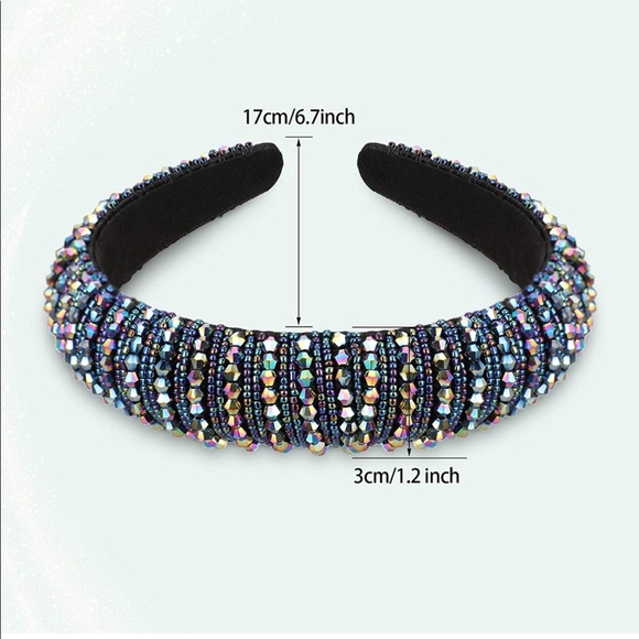 3 Pieces Rhinestone Padded Headband - Picture 3 of 5